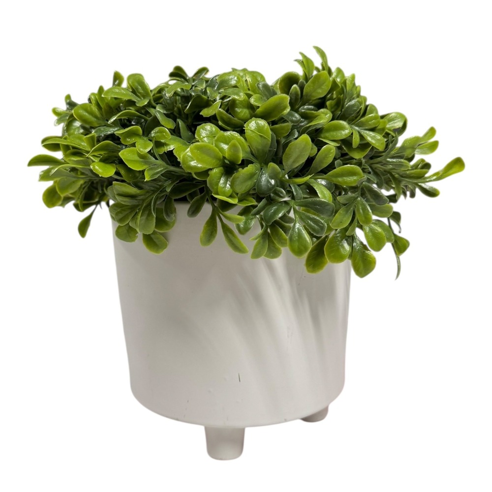 Artificial Green Potted Plant Faux Boxwood Topiary Table Decor Small‎